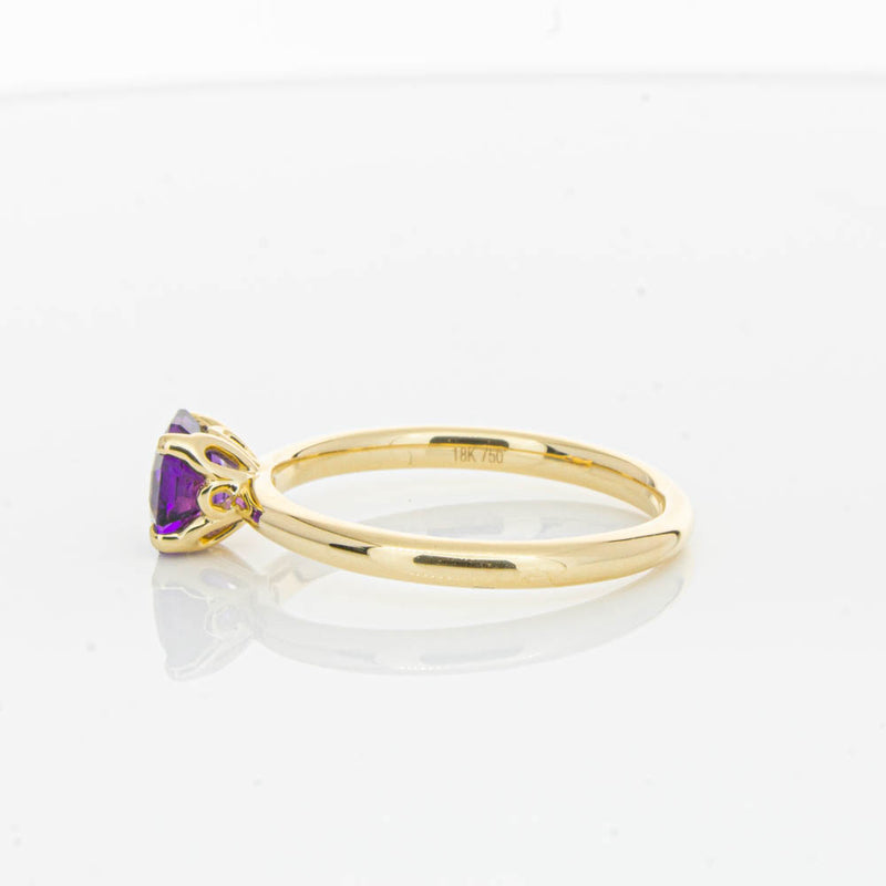 18ct Yellow Gold Amethyst Mini Octavia Ring-Ring-Walker & Hall