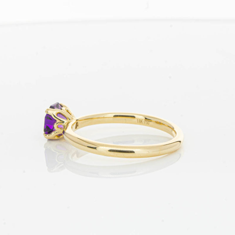 18ct Yellow Gold Amethyst Mini Octavia Ring-Ring-Walker & Hall