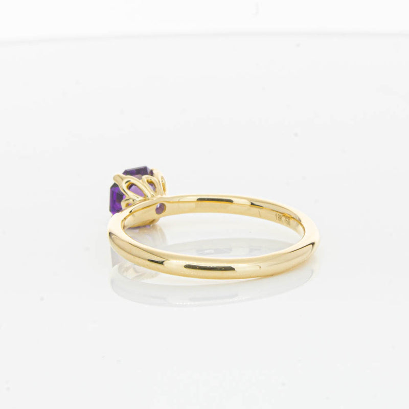 18ct Yellow Gold Amethyst Mini Octavia Ring-Ring-Walker & Hall