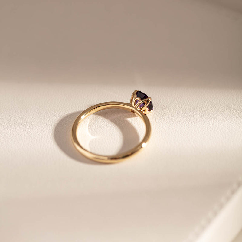 18ct Yellow Gold Amethyst Mini Octavia Ring-Ring-Walker & Hall