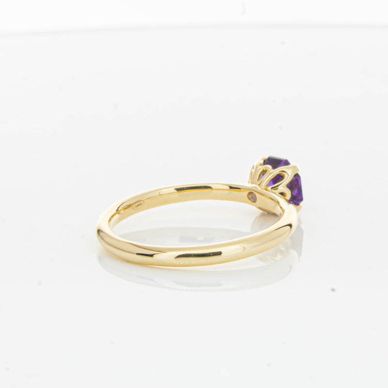 18ct Yellow Gold Amethyst Mini Octavia Ring-Ring-Walker & Hall