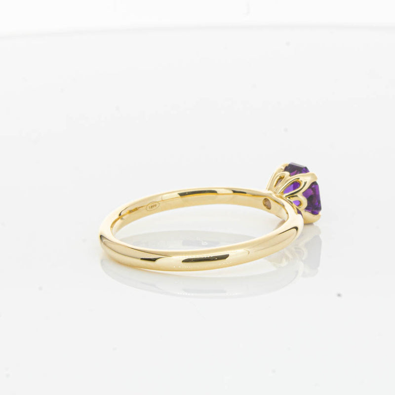 18ct Yellow Gold Amethyst Mini Octavia Ring-Ring-Walker & Hall