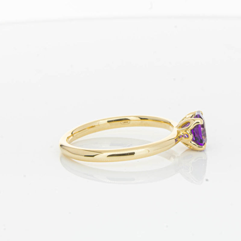 18ct Yellow Gold Amethyst Mini Octavia Ring-Ring-Walker & Hall