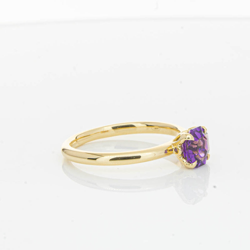 18ct Yellow Gold Amethyst Mini Octavia Ring-Ring-Walker & Hall