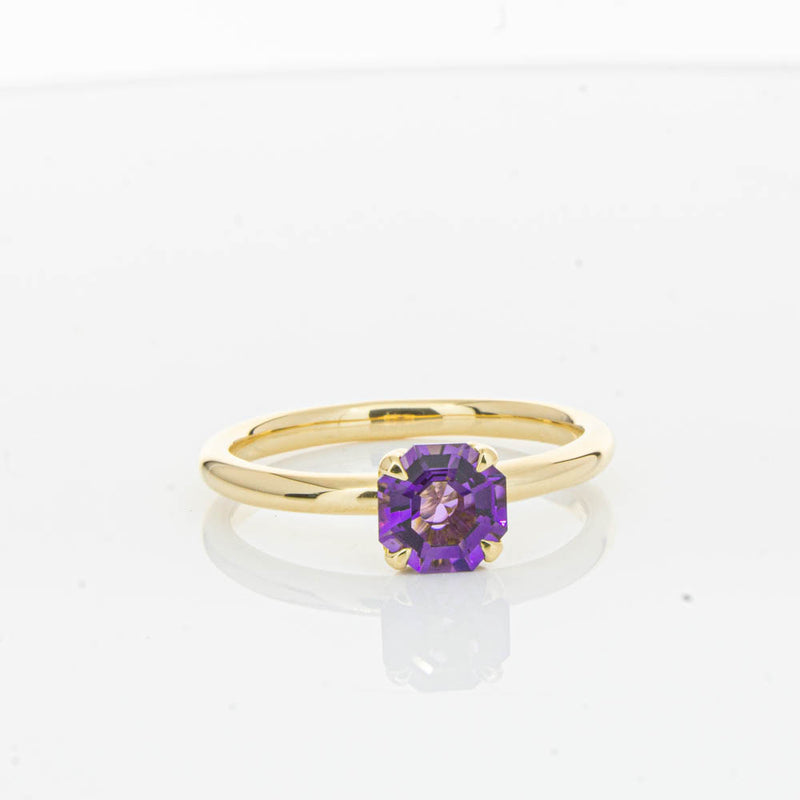 18ct Yellow Gold Amethyst Mini Octavia Ring-Ring-Walker & Hall
