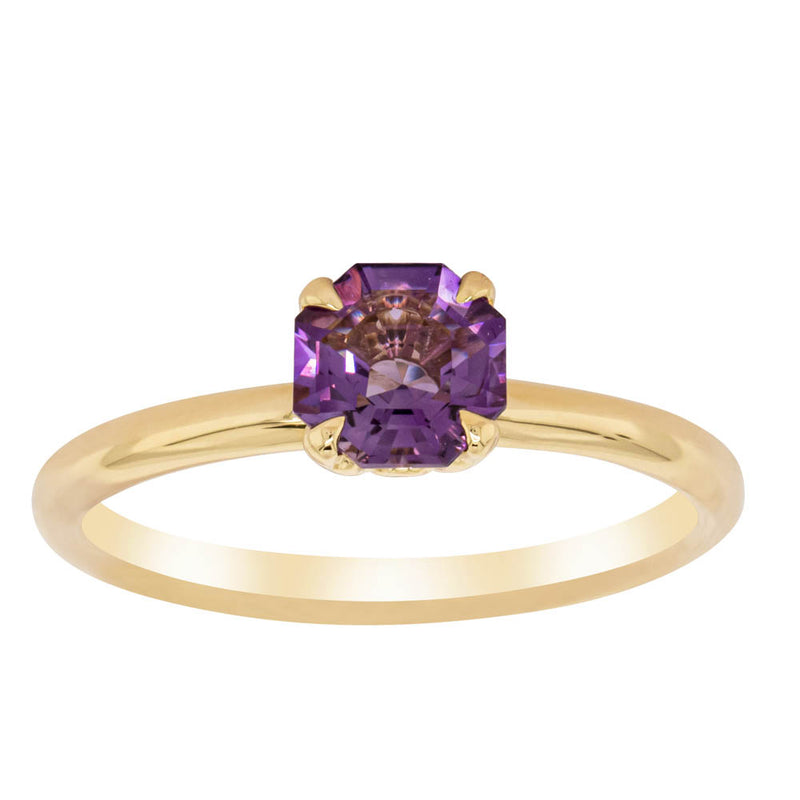 18ct Yellow Gold Amethyst Mini Octavia Ring-Ring-Walker & Hall