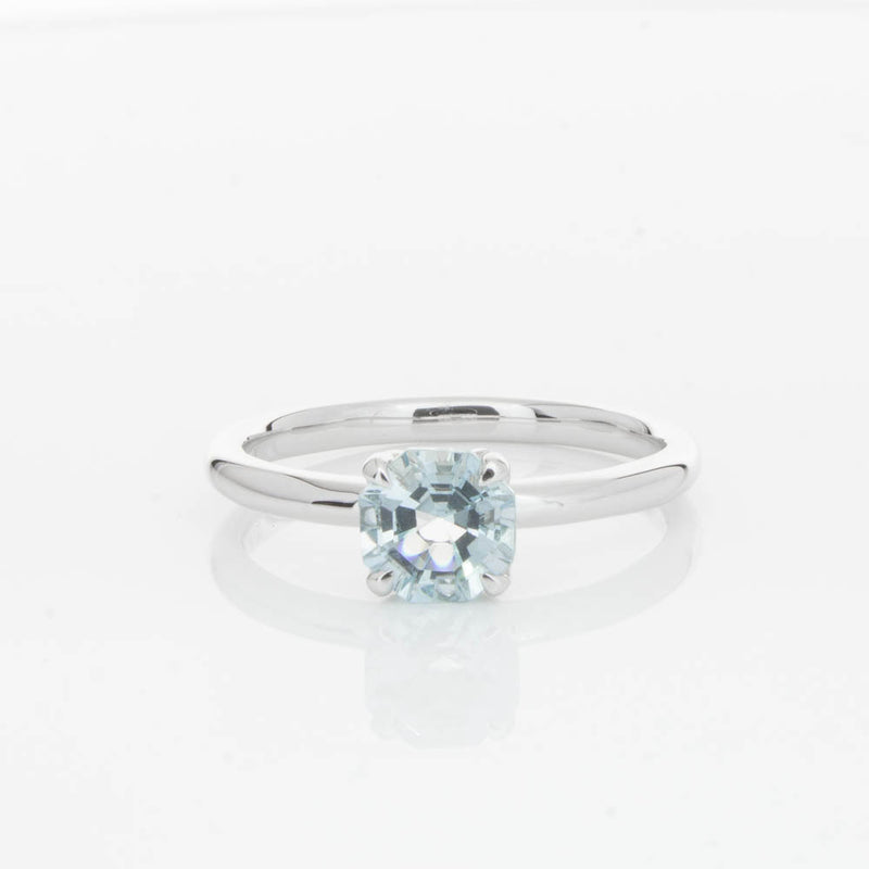 18ct White Gold Aquamarine Mini Octavia Ring-Ring-Walker & Hall