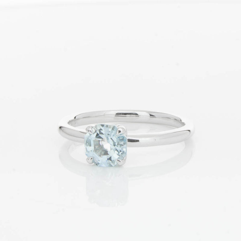 18ct White Gold Aquamarine Mini Octavia Ring-Ring-Walker & Hall