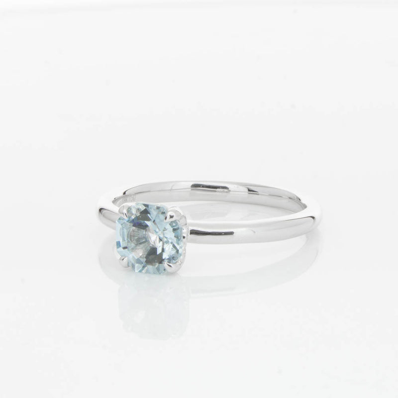 18ct White Gold Aquamarine Mini Octavia Ring-Ring-Walker & Hall