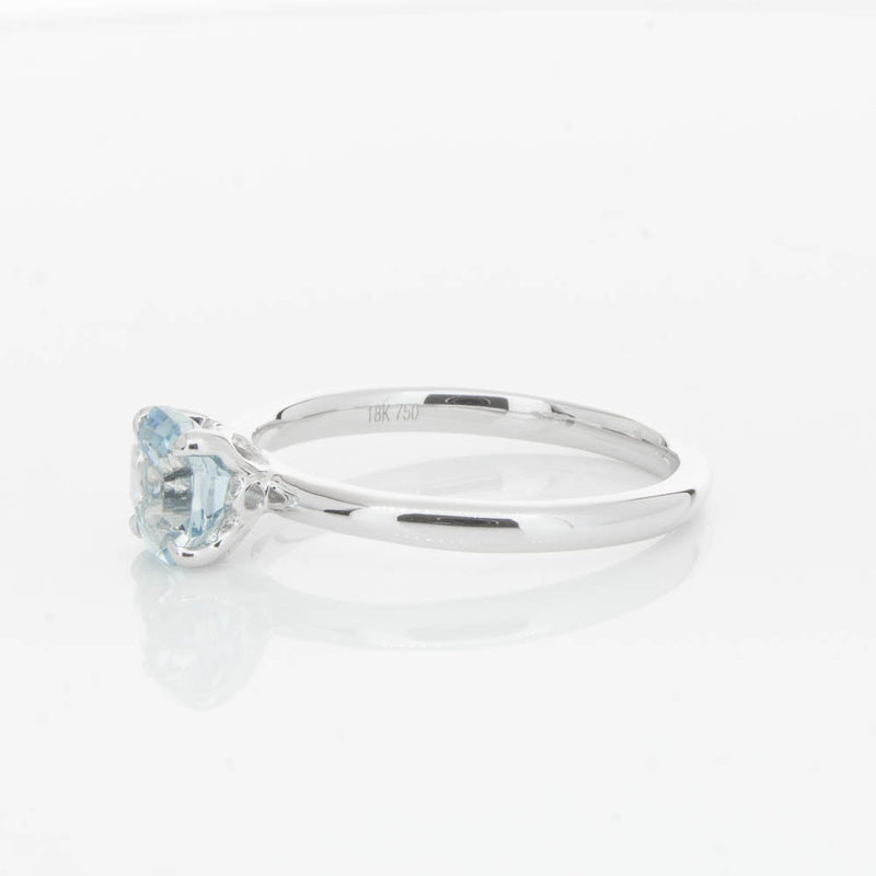 18ct White Gold Aquamarine Mini Octavia Ring-Ring-Walker & Hall