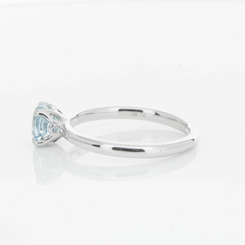 18ct White Gold Aquamarine Mini Octavia Ring-Ring-Walker & Hall