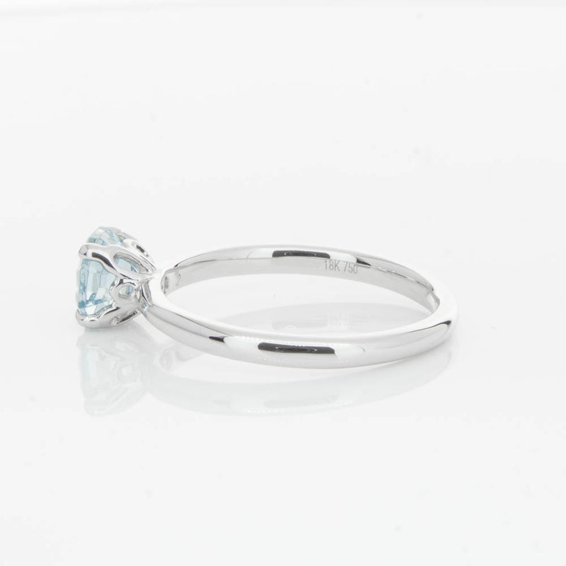 18ct White Gold Aquamarine Mini Octavia Ring-Ring-Walker & Hall
