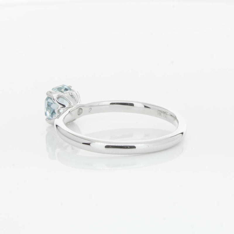 18ct White Gold Aquamarine Mini Octavia Ring-Ring-Walker & Hall