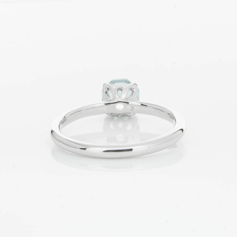 18ct White Gold Aquamarine Mini Octavia Ring-Ring-Walker & Hall