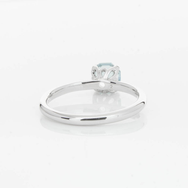 18ct White Gold Aquamarine Mini Octavia Ring-Ring-Walker & Hall