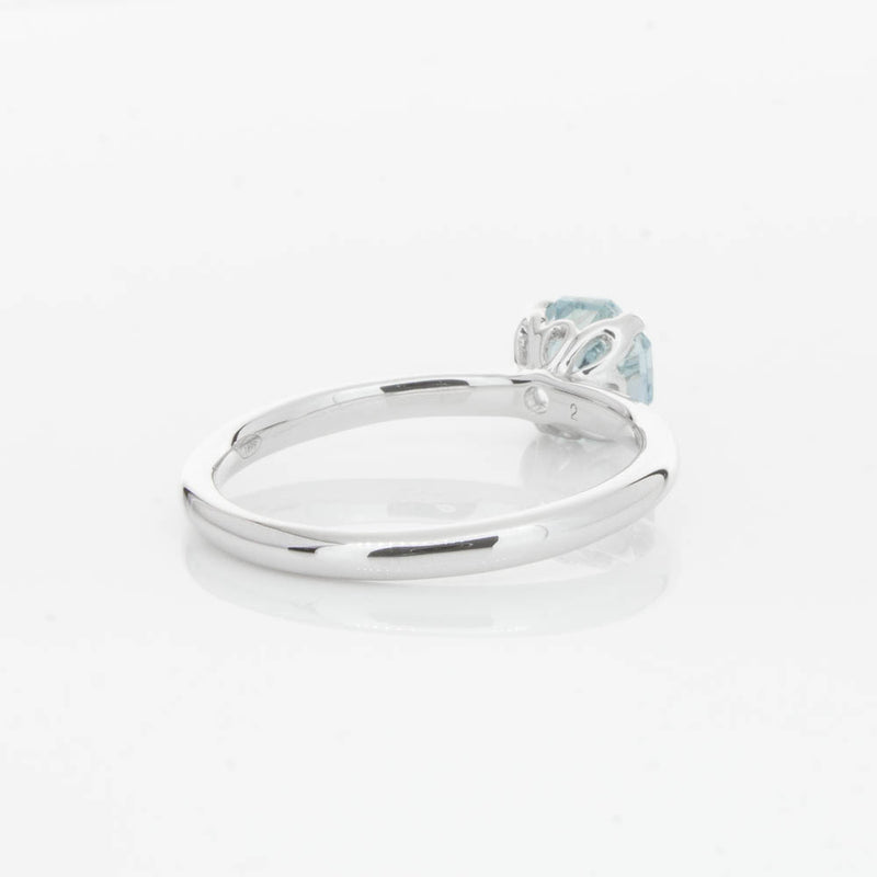 18ct White Gold Aquamarine Mini Octavia Ring-Ring-Walker & Hall