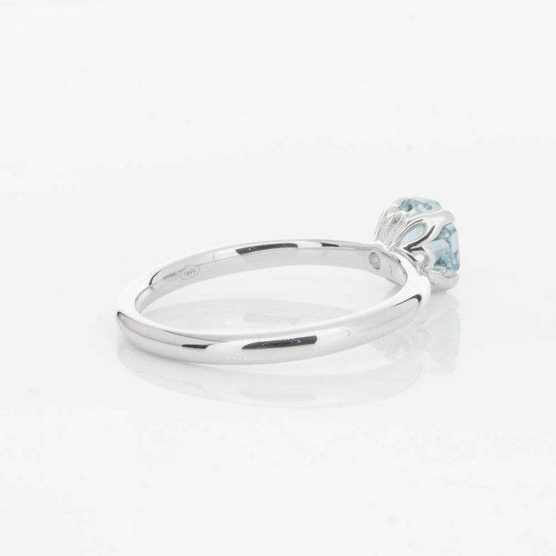 18ct White Gold Aquamarine Mini Octavia Ring-Ring-Walker & Hall