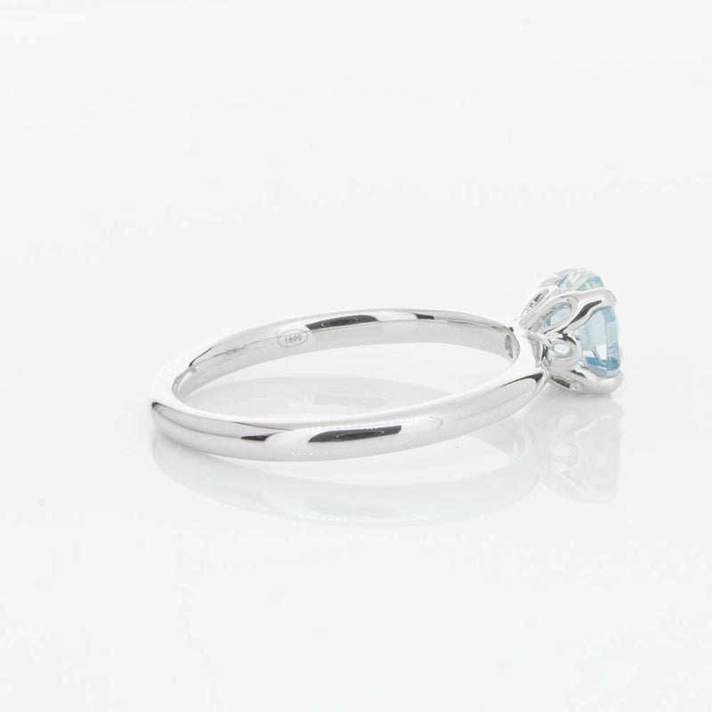 18ct White Gold Aquamarine Mini Octavia Ring-Ring-Walker & Hall