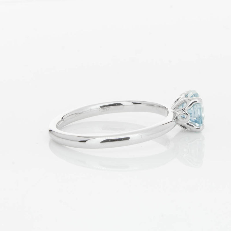 18ct White Gold Aquamarine Mini Octavia Ring-Ring-Walker & Hall