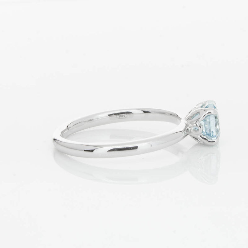 18ct White Gold Aquamarine Mini Octavia Ring-Ring-Walker & Hall