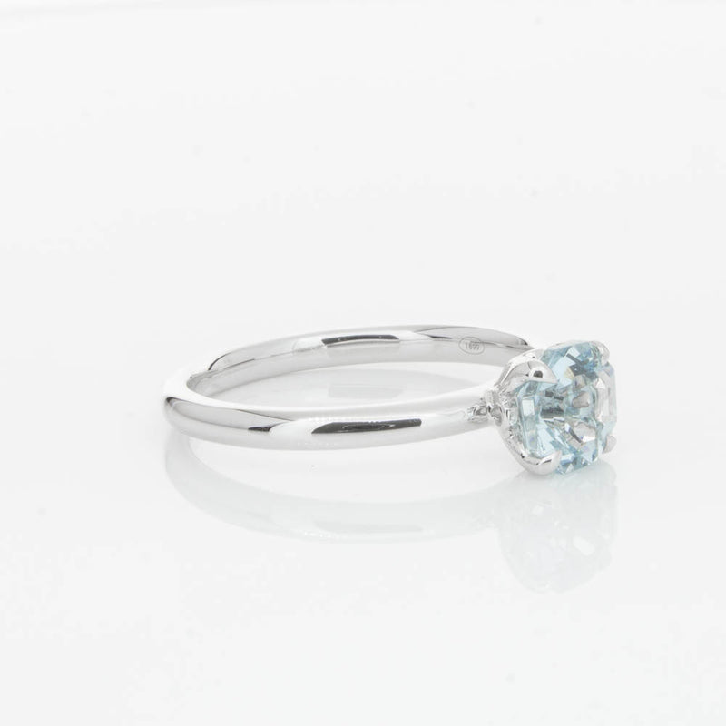 18ct White Gold Aquamarine Mini Octavia Ring-Ring-Walker & Hall