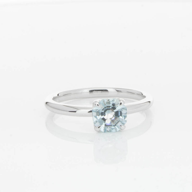18ct White Gold Aquamarine Mini Octavia Ring-Ring-Walker & Hall