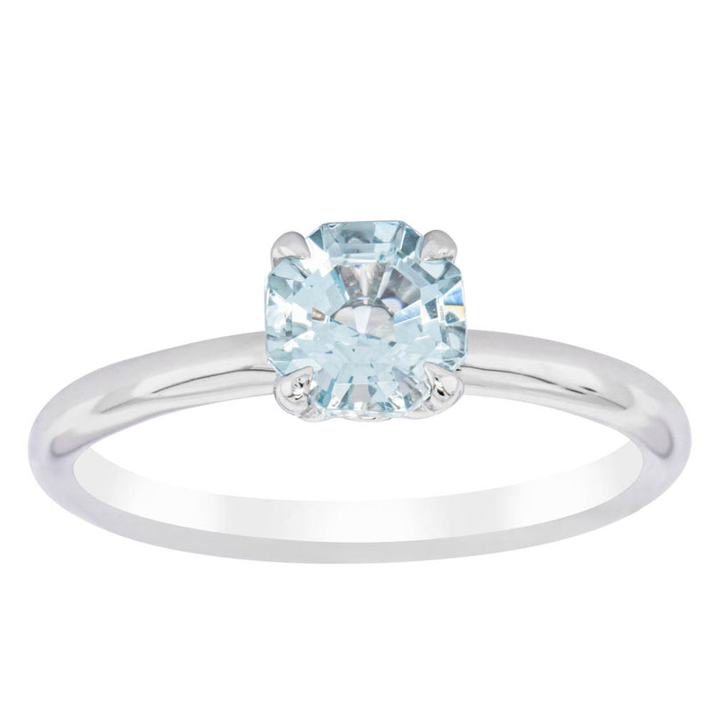 18ct White Gold Aquamarine Mini Octavia Ring-Ring-Walker & Hall