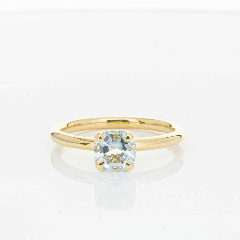 18ct Yellow Gold Aquamarine Mini Octavia Ring-Ring-Walker & Hall