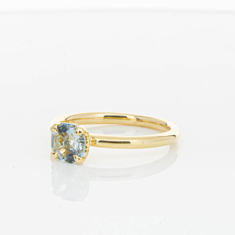 18ct Yellow Gold Aquamarine Mini Octavia Ring-Ring-Walker & Hall