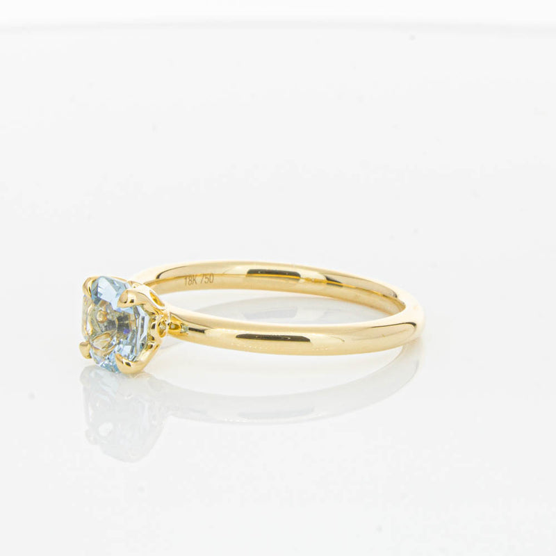 18ct Yellow Gold Aquamarine Mini Octavia Ring-Ring-Walker & Hall