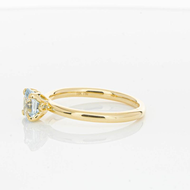 18ct Yellow Gold Aquamarine Mini Octavia Ring-Ring-Walker & Hall