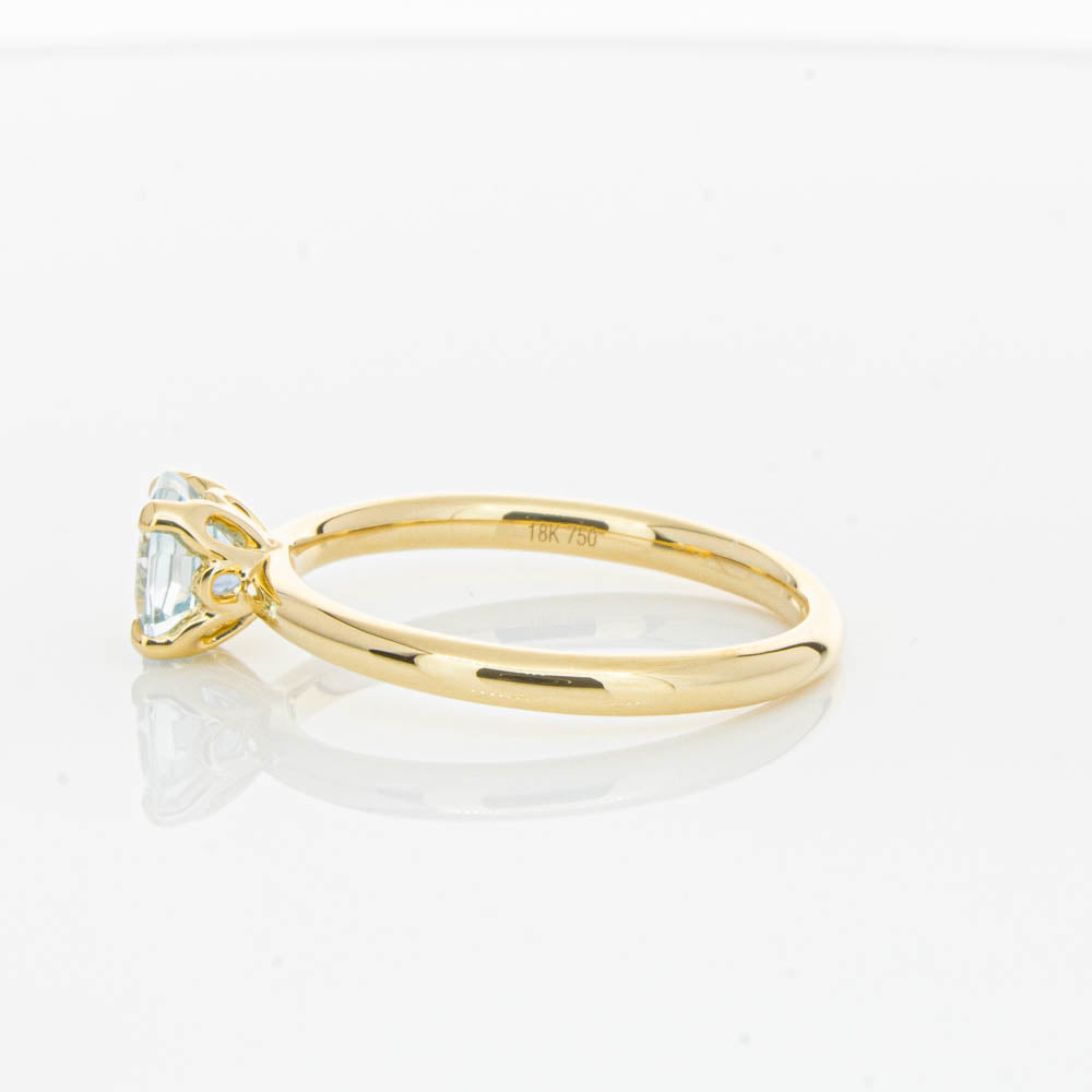 18ct Yellow Gold Aquamarine Mini Octavia Ring-Ring-Walker & Hall
