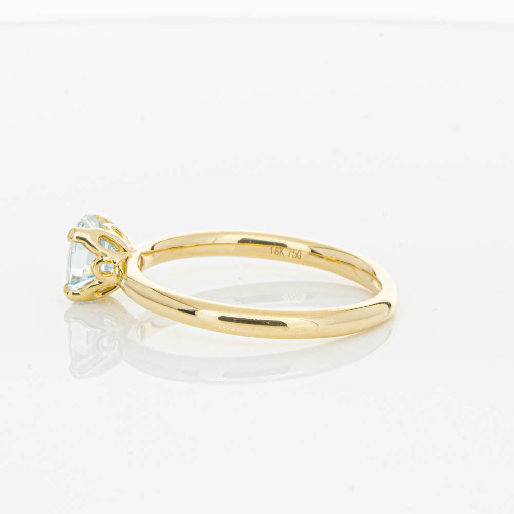 18ct Yellow Gold Aquamarine Mini Octavia Ring-Ring-Walker & Hall
