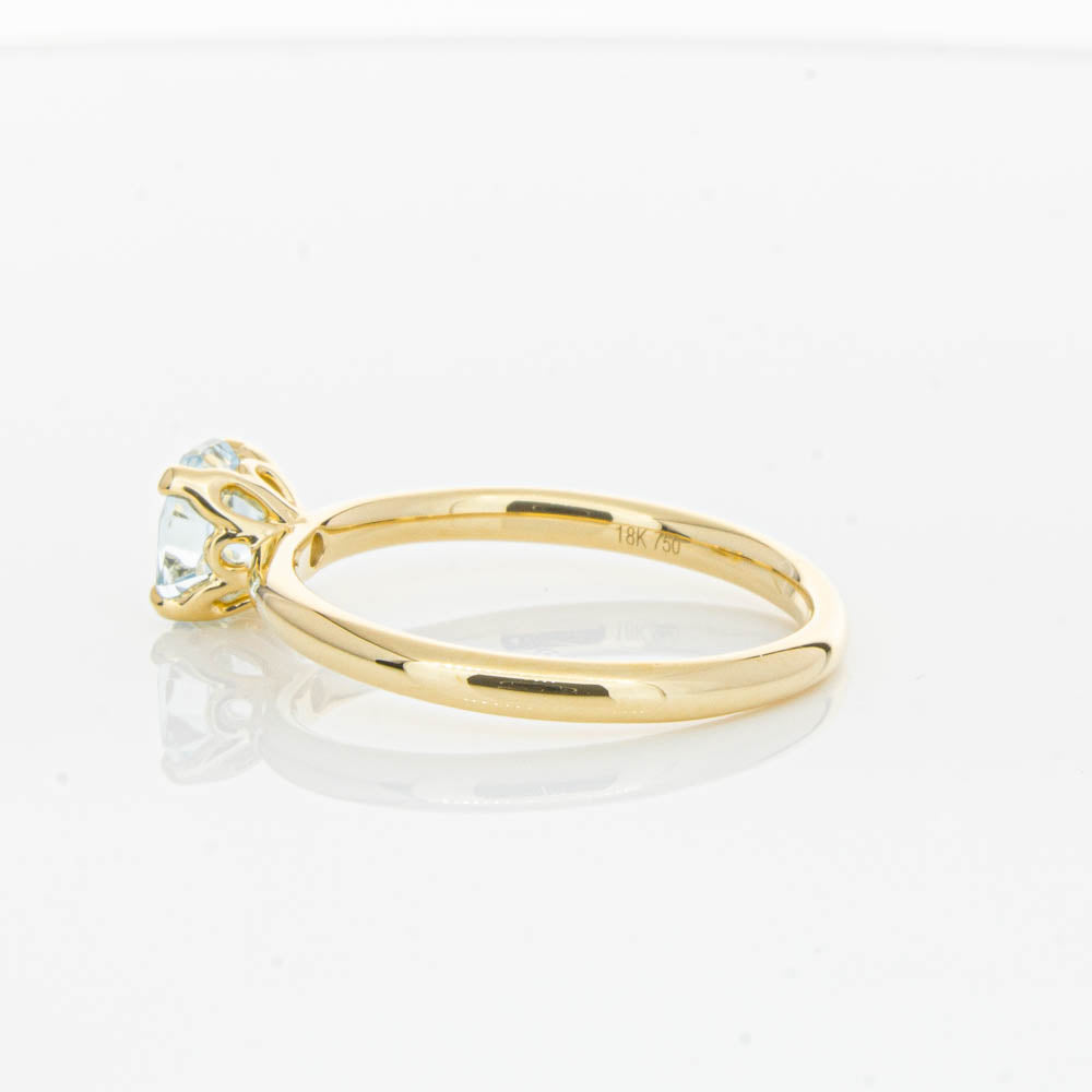 18ct Yellow Gold Aquamarine Mini Octavia Ring-Ring-Walker & Hall