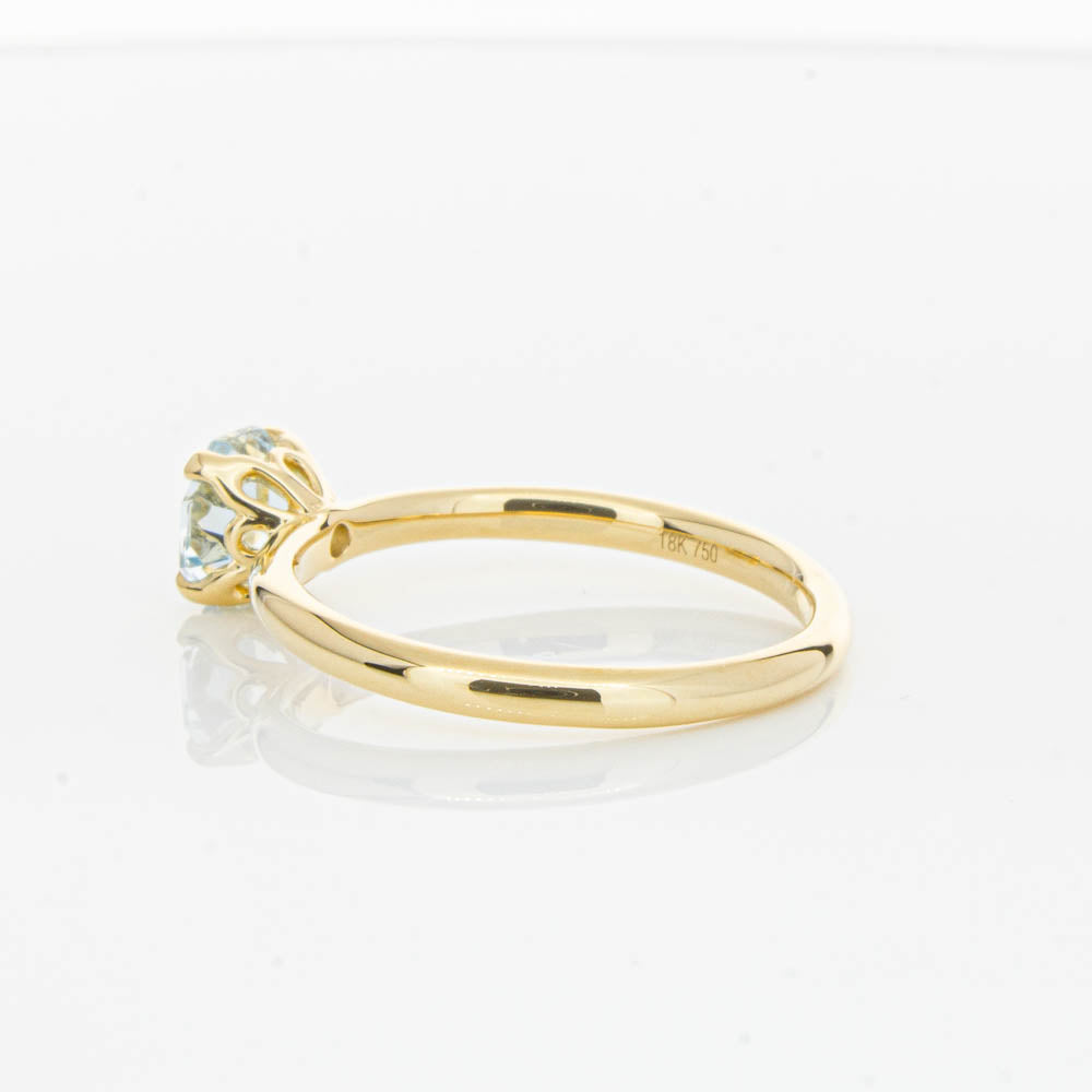 18ct Yellow Gold Aquamarine Mini Octavia Ring-Ring-Walker & Hall