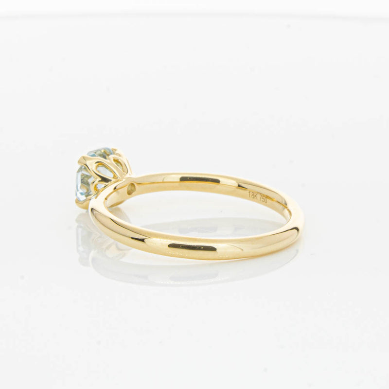 18ct Yellow Gold Aquamarine Mini Octavia Ring-Ring-Walker & Hall