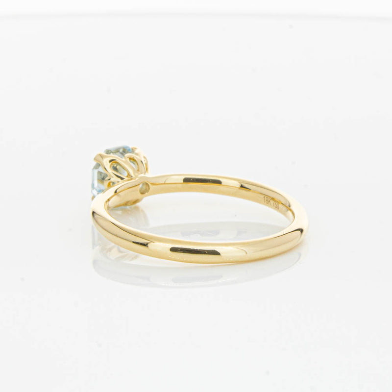 18ct Yellow Gold Aquamarine Mini Octavia Ring-Ring-Walker & Hall