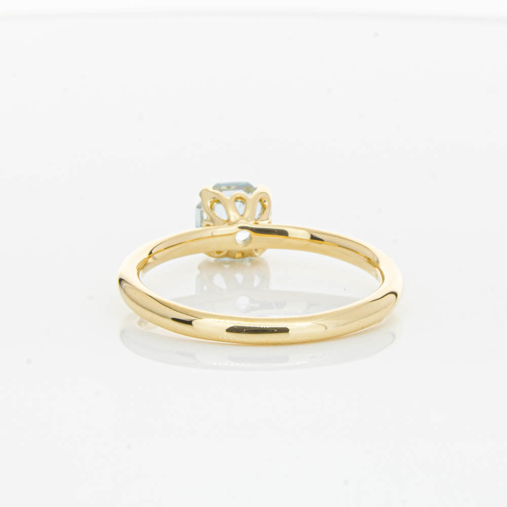 18ct Yellow Gold Aquamarine Mini Octavia Ring-Ring-Walker & Hall