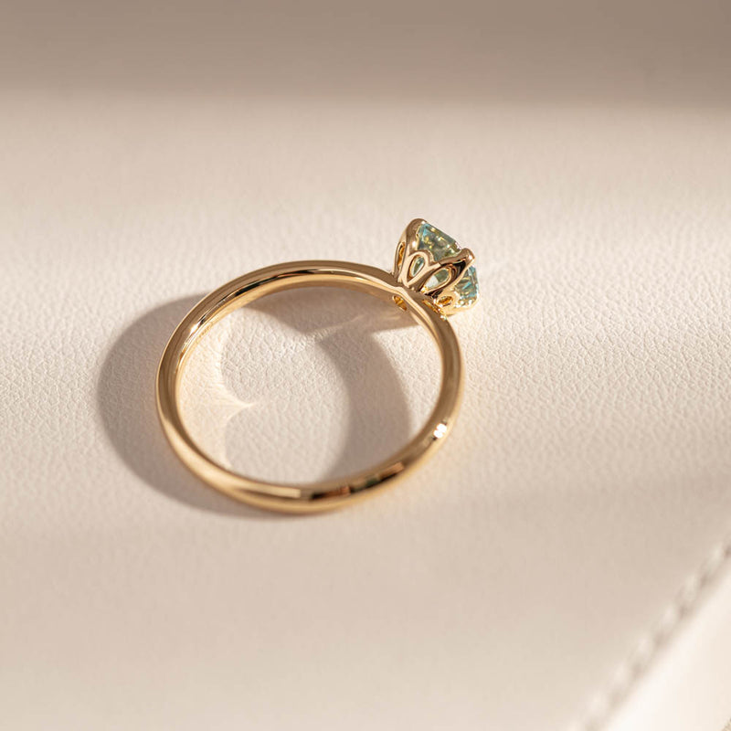 18ct Yellow Gold Aquamarine Mini Octavia Ring-Ring-Walker & Hall