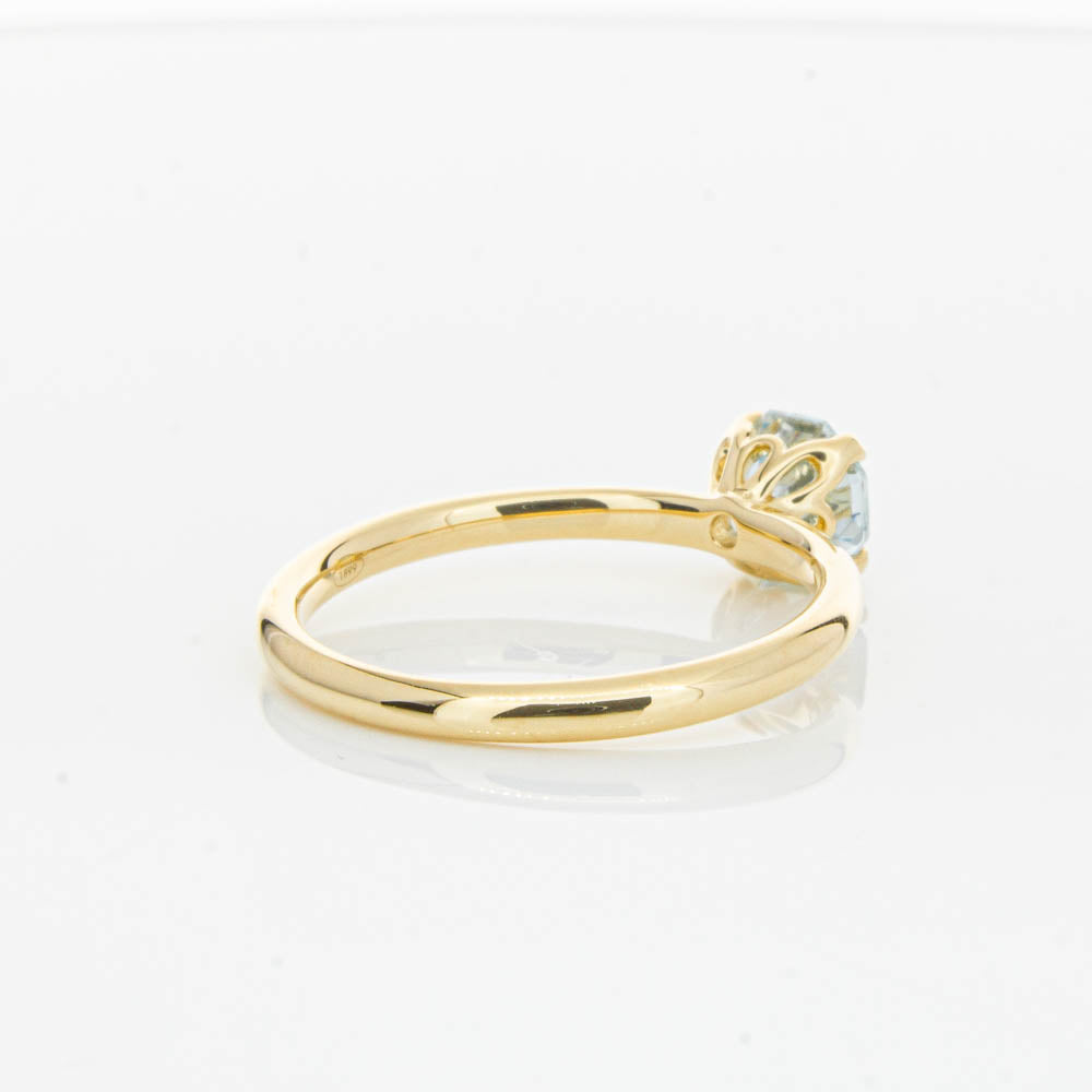 18ct Yellow Gold Aquamarine Mini Octavia Ring-Ring-Walker & Hall