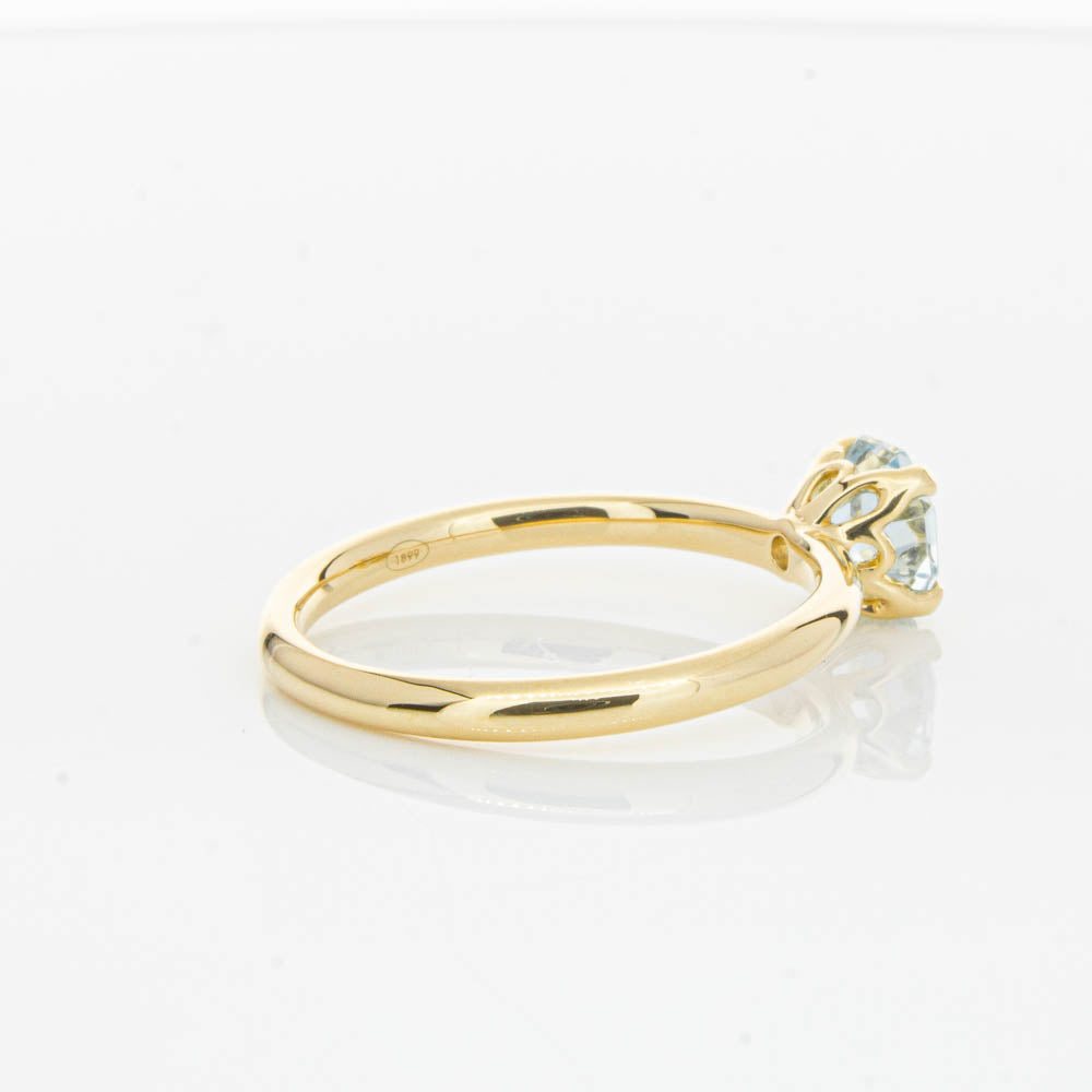 18ct Yellow Gold Aquamarine Mini Octavia Ring-Ring-Walker & Hall