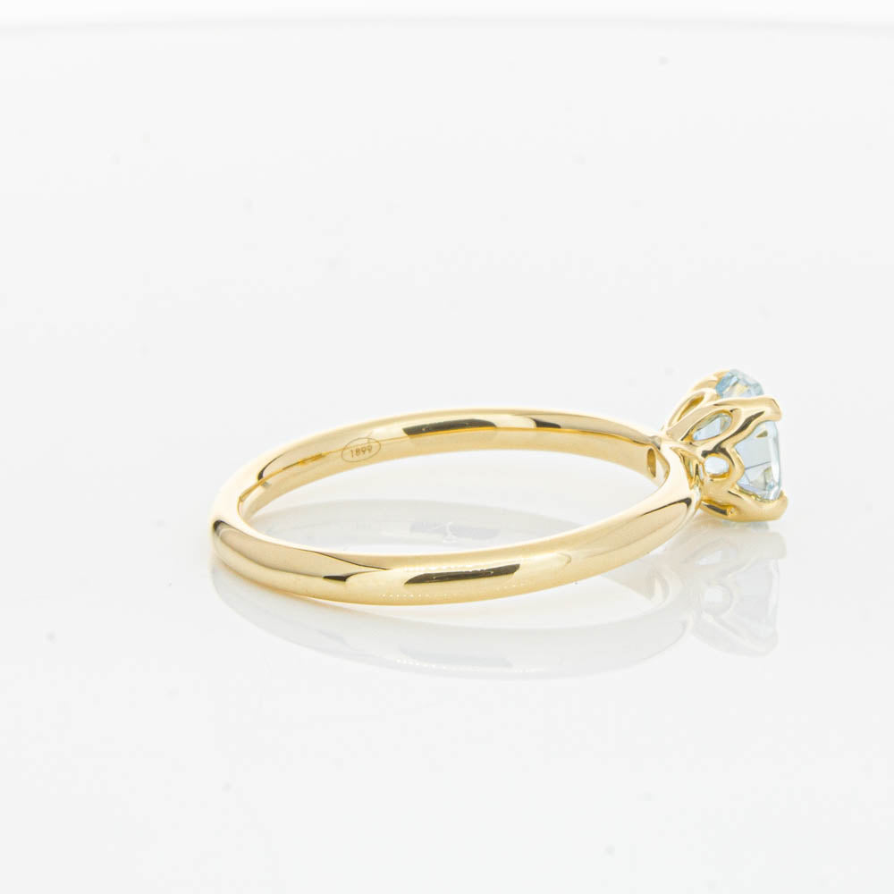 18ct Yellow Gold Aquamarine Mini Octavia Ring-Ring-Walker & Hall