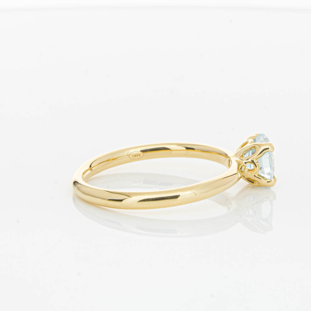 18ct Yellow Gold Aquamarine Mini Octavia Ring-Ring-Walker & Hall