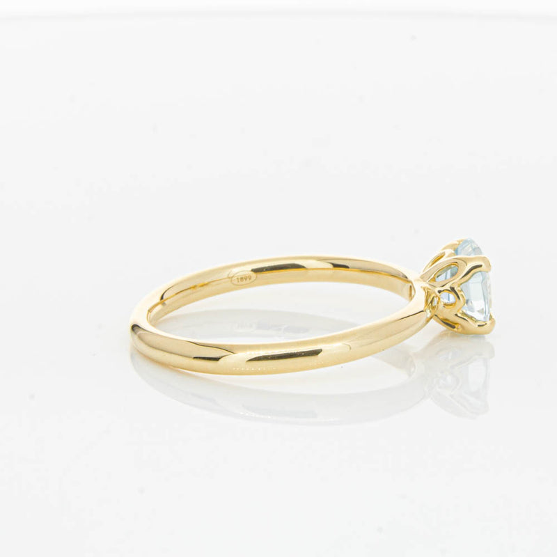 18ct Yellow Gold Aquamarine Mini Octavia Ring-Ring-Walker & Hall