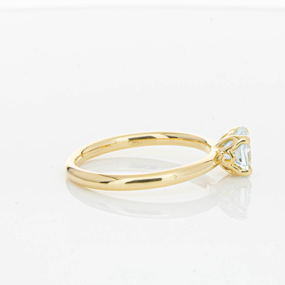 18ct Yellow Gold Aquamarine Mini Octavia Ring-Ring-Walker & Hall