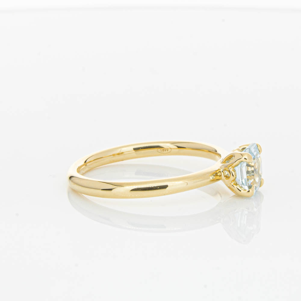 18ct Yellow Gold Aquamarine Mini Octavia Ring-Ring-Walker & Hall