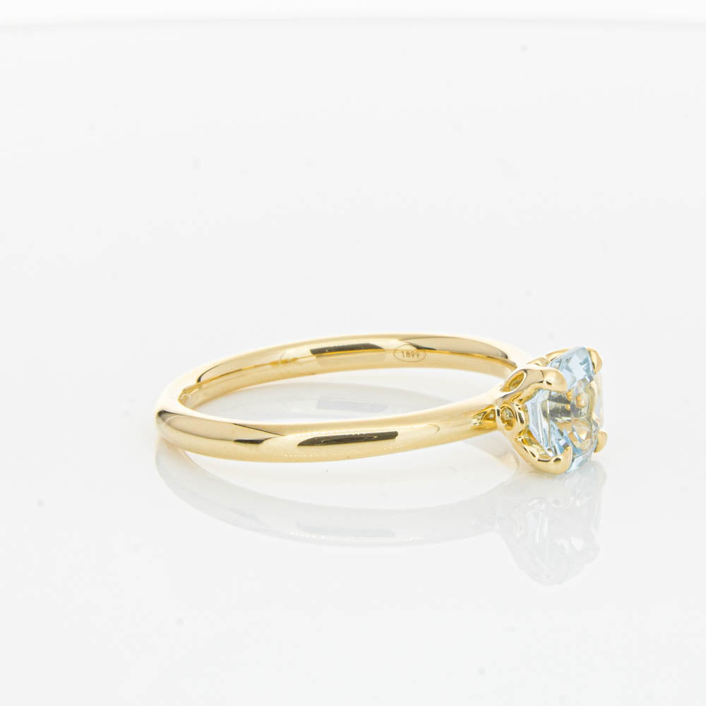 18ct Yellow Gold Aquamarine Mini Octavia Ring-Ring-Walker & Hall