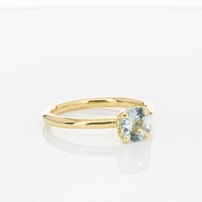 18ct Yellow Gold Aquamarine Mini Octavia Ring-Ring-Walker & Hall