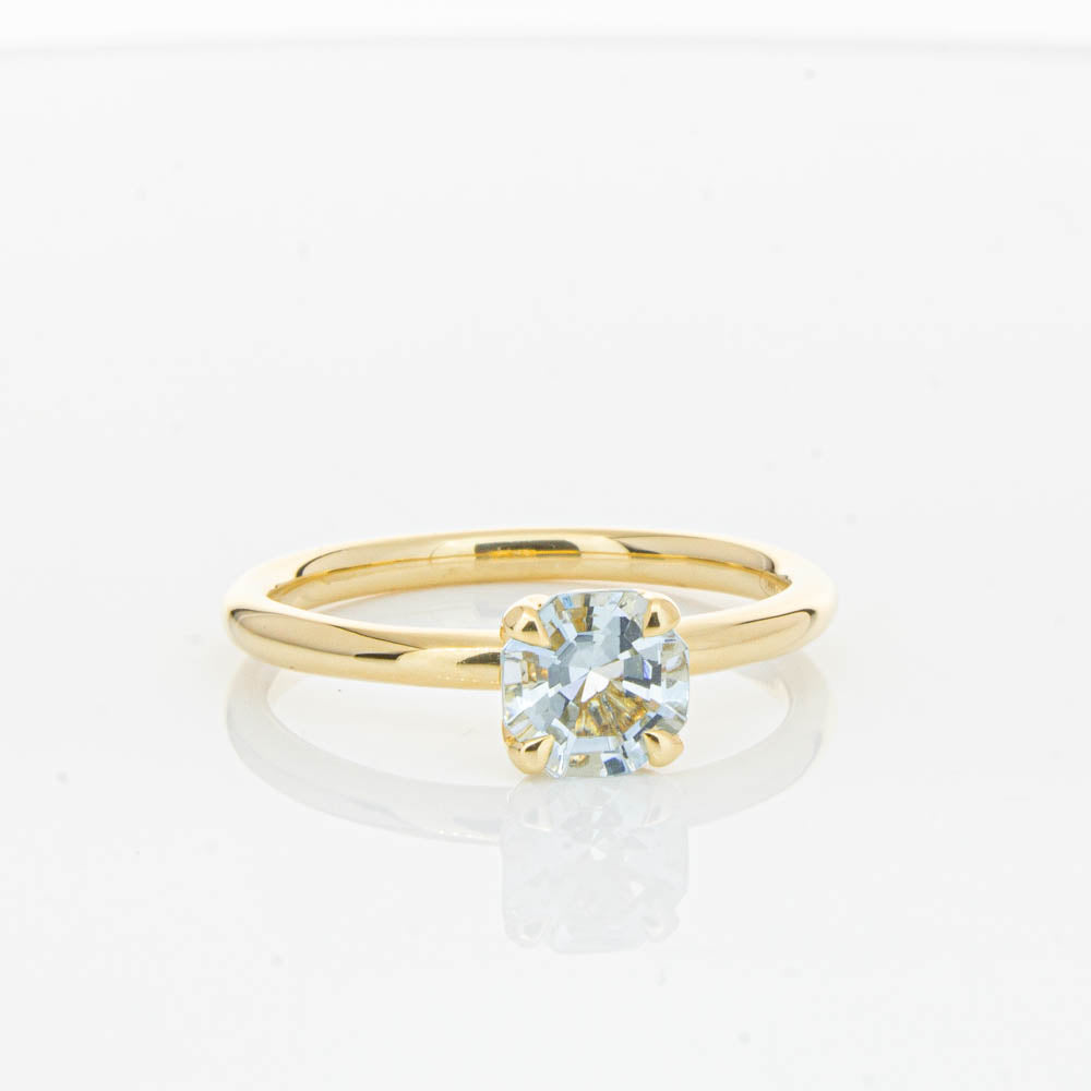 18ct Yellow Gold Aquamarine Mini Octavia Ring-Ring-Walker & Hall