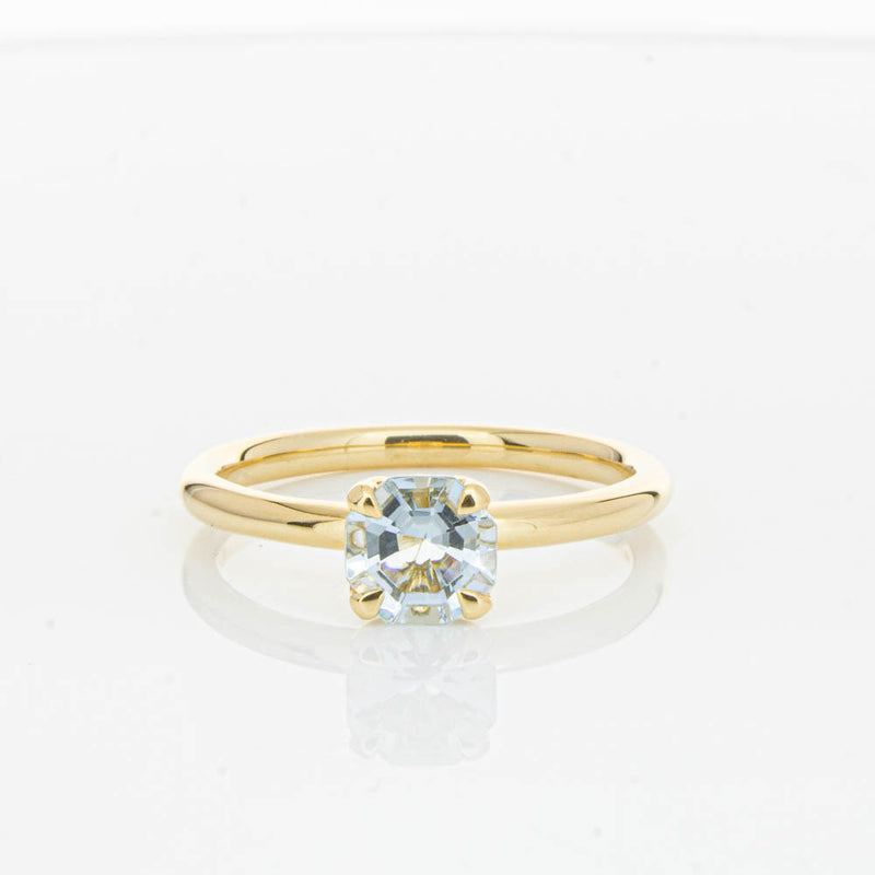 18ct Yellow Gold Aquamarine Mini Octavia Ring-Ring-Walker & Hall